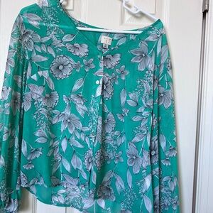 Floral Green Women's Top